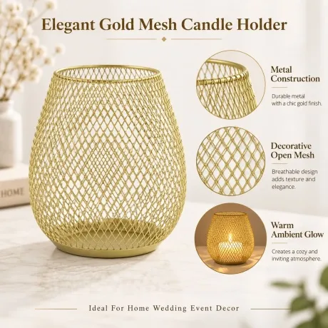 Metal Candle Holder CH-34125-16GD
