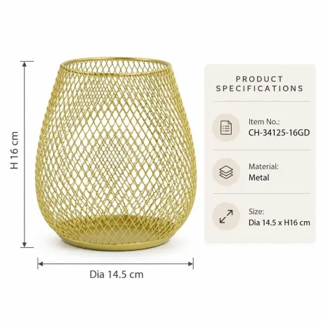 Metal Candle Holder CH-34125-16GD
