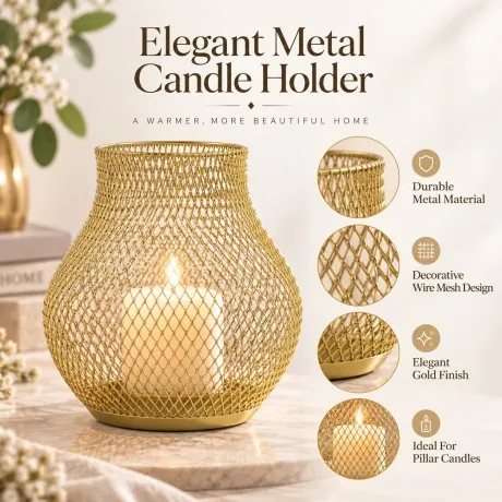 Metal Candle Holder CH-34126-16GD