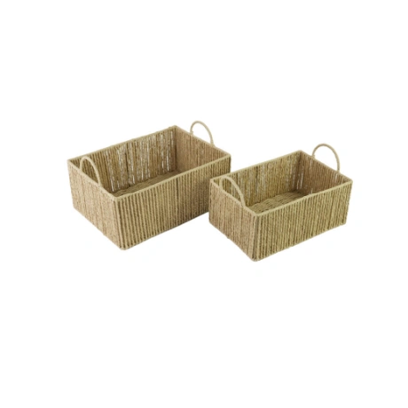 Set of 2 Paper Rope Woven Storage Baskets FYDBT-247 set of 2