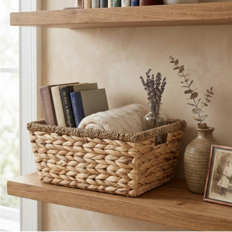 Handcrafted Rectangular Grass Storage Basket FYDBT-249