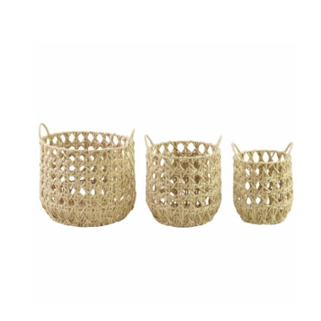 Set of 3 Open-Weave Paper Rope Baskets FYDBT-248
