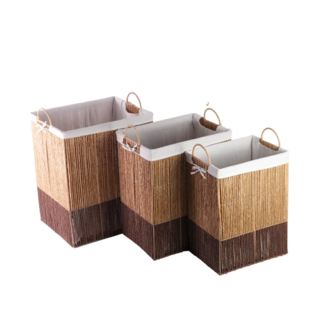 Set of 3 Paper and rope weaving basket FYDBT-242 set of 3BR
