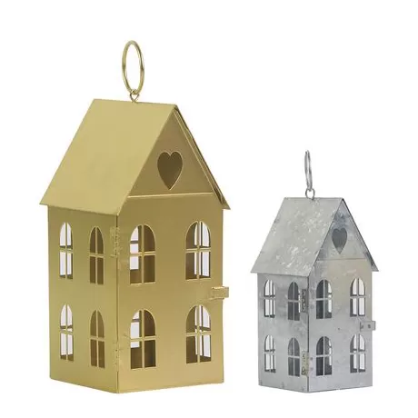 christmas village metal house ornament hanging candle holder decor china