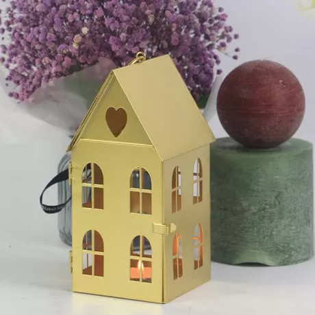 christmas village metal house ornament hanging candle holder decor manufacturer