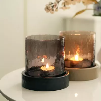 Glass Candle Holder CH-34044