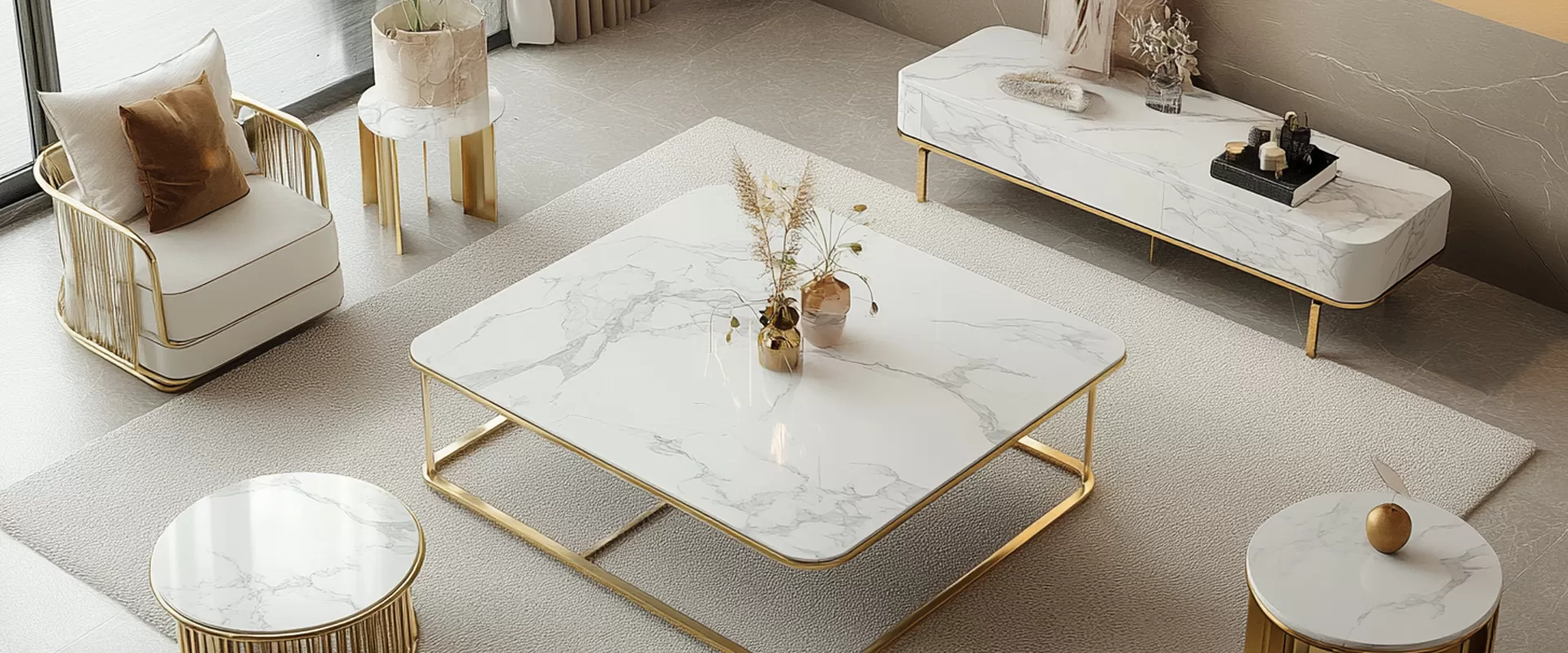 Marble Side/Coffee Table