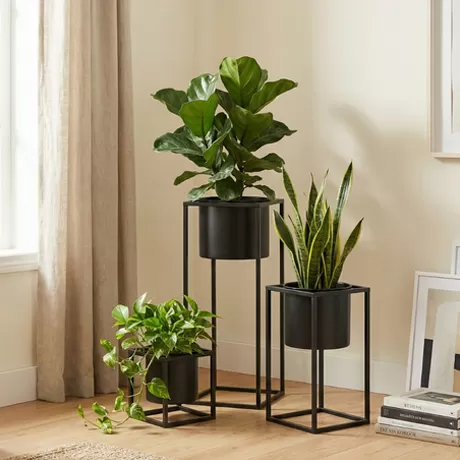modern industrial metal planter set 3 piece indoor plant display rack china