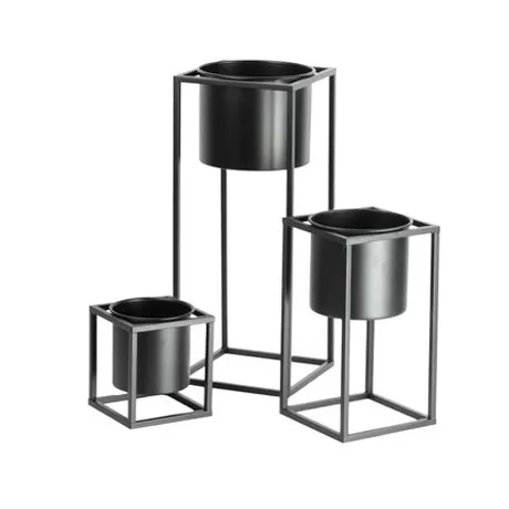 modern industrial metal planter set 3 piece indoor plant display rack manufacturers
