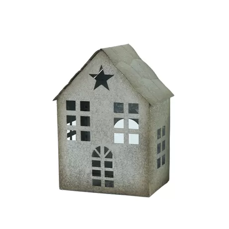 rustic iron art house candle holder with star cutout set of 2 tea light stand factory