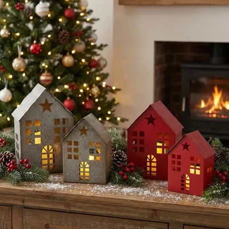 rustic iron art house candle holder with star cutout set of 2 tea light stand in china