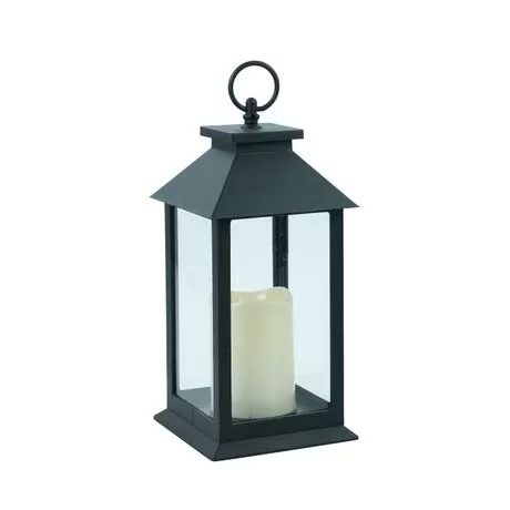 set of 2 black plastic lanterns with led candles waterproof outdoor decor suppliers