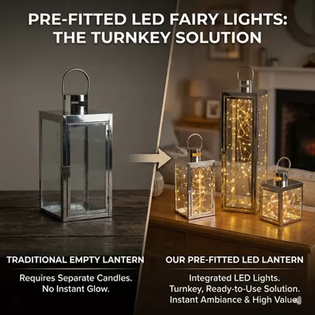 silver wedding lantern centerpiece set pre lit led string lights decor in china