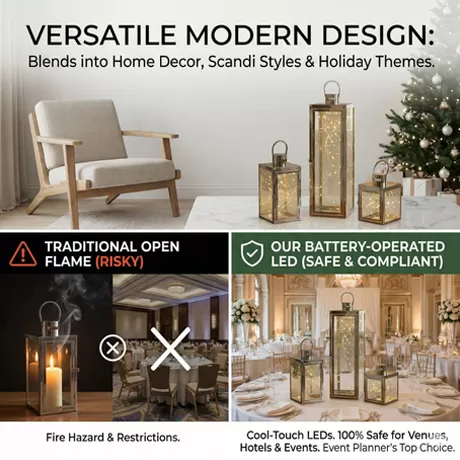 silver wedding lantern centerpiece set pre lit led string lights decor manufacturer