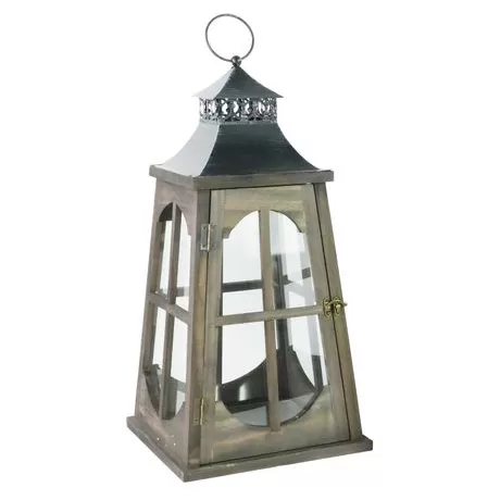 vintage brown wood floor lantern set with metal top indoor home decor wholesale manufacturers