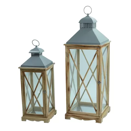 Wood Lantern ML-5417 Brown