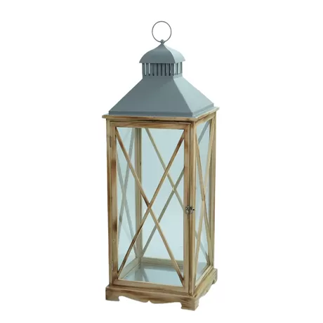 Wood Lantern ML-5417 Brown
