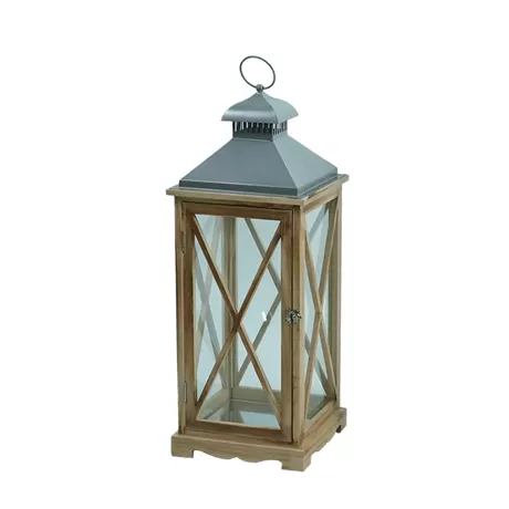 Wood Lantern ML-5417 Brown