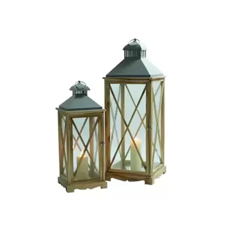 Wood Lantern ML-5417 Brown